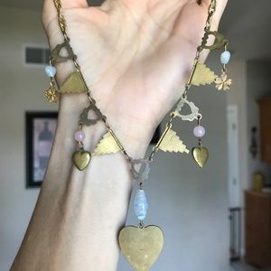 Unique Solid Brass Heart Locket Necklace